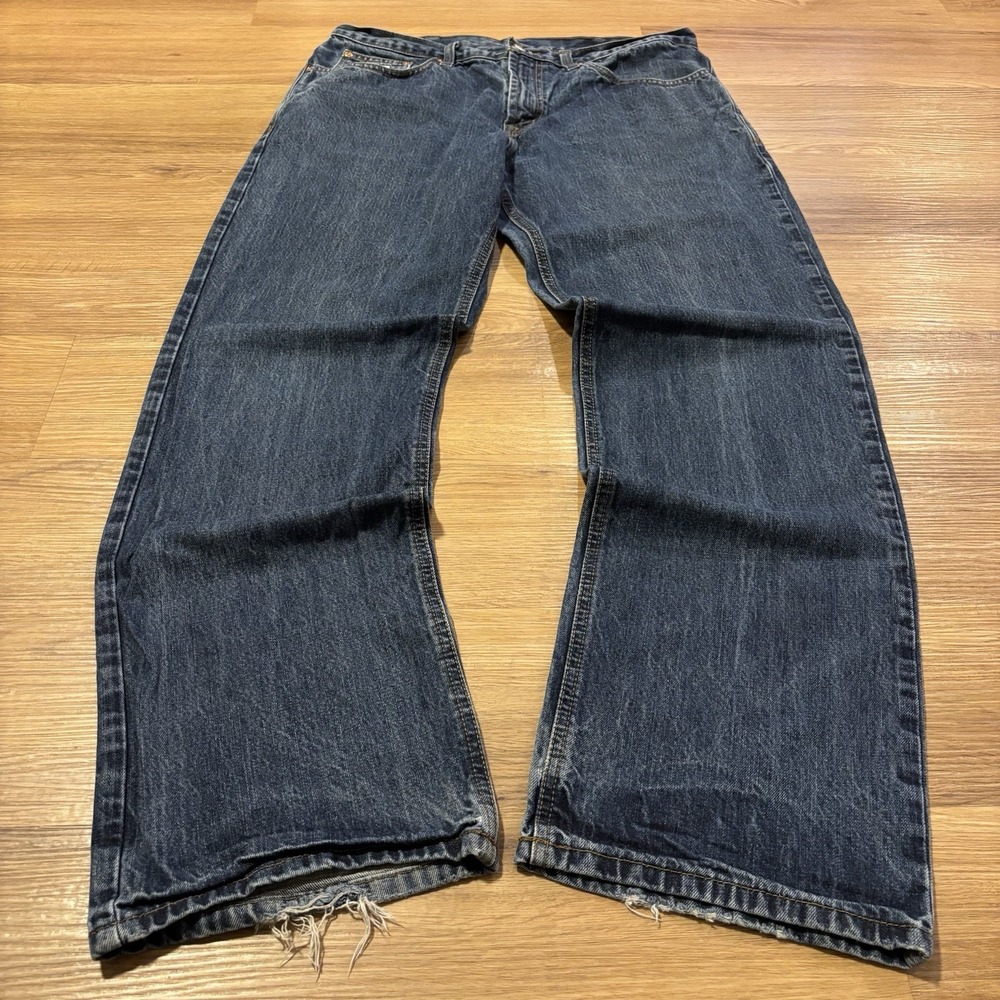 Cinch White Label Jeans 35x34 Relaxed Straight Clean Rinse Dark Wash MB92834-024